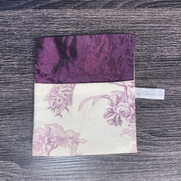 Les Chics de Claire Paris Small Canvas Make Up Cosmetic Bag Wallet Floral - Picture 9 of 10